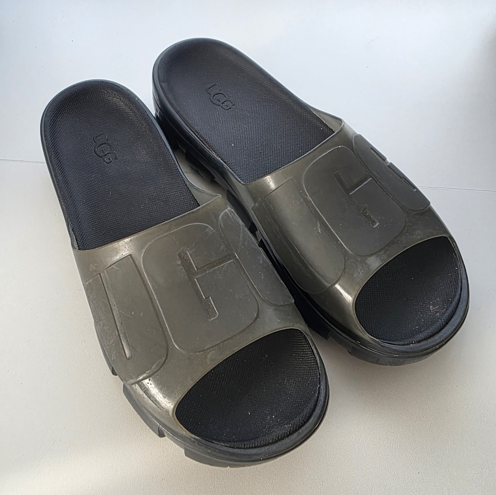 UGG Jella Clear Slide Charcoal Sandles Women's Size 8